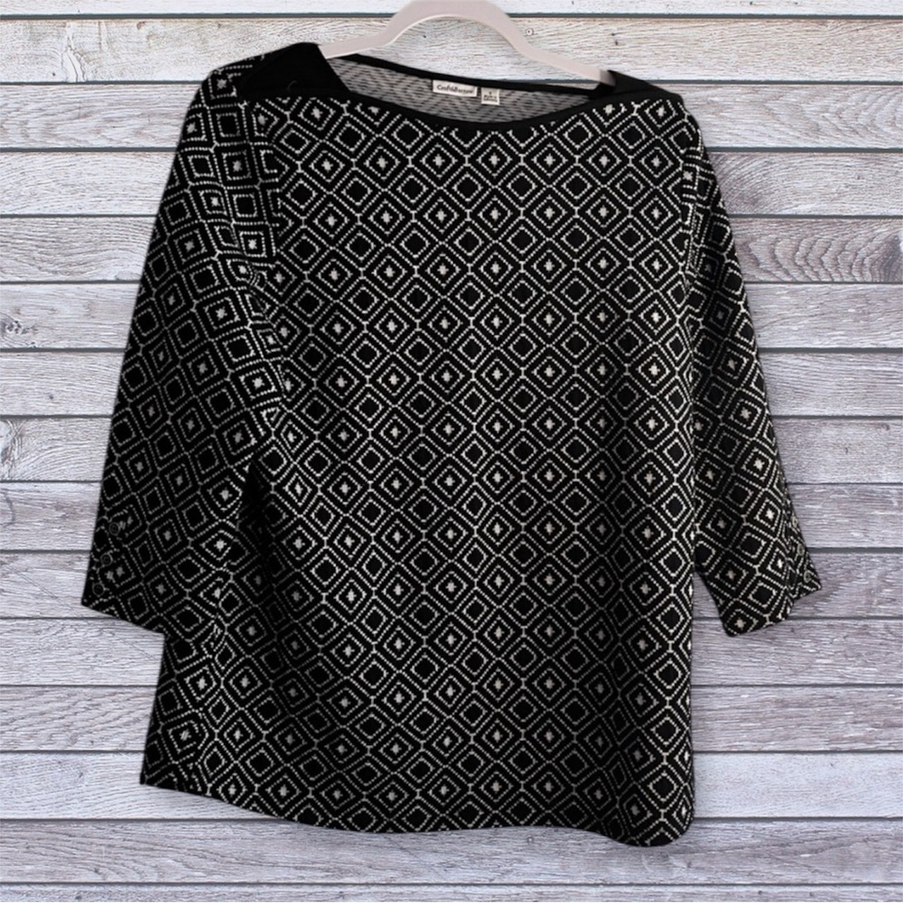 NWT Croft & Barrow black and white top small - Picture 1 of 4